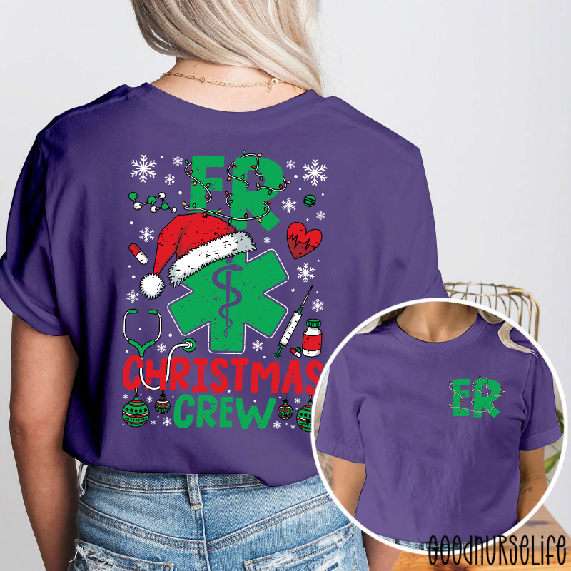 Festive Emergency Department Holiday Two Sided T-Shirt