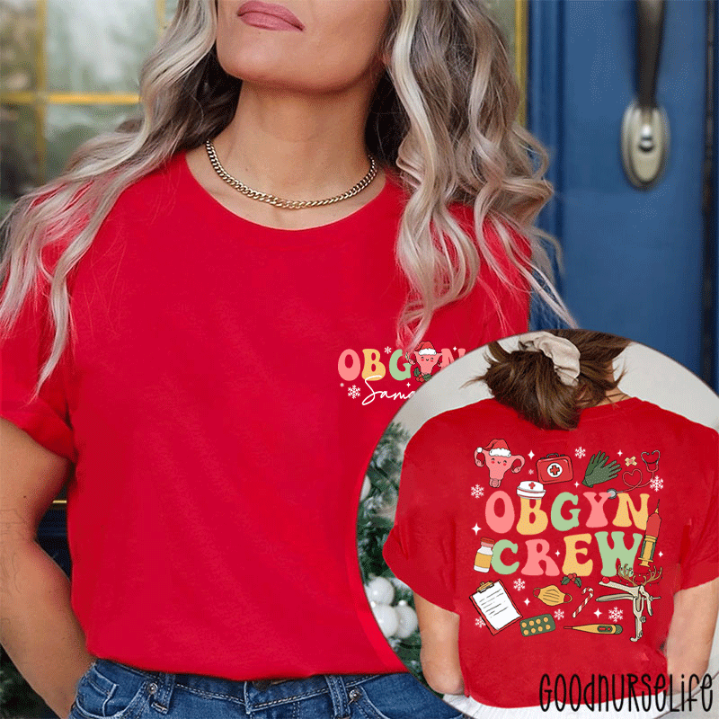 Personalized Name OBGYN Crew Nurse Two Sided T-Shirt