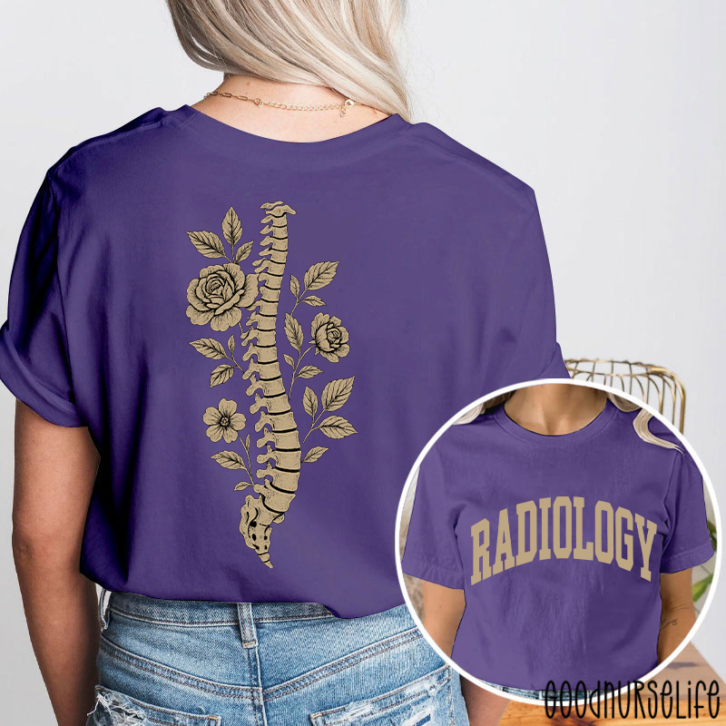 Radiology Floral Spine Two Sided T-Shirt