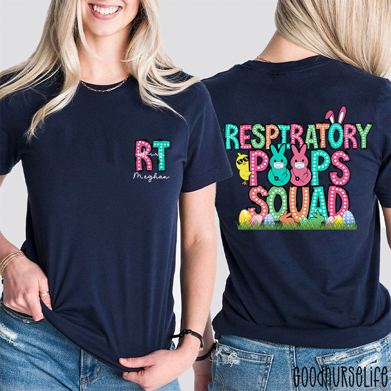 Personalized Easter Respiratory Therapist Two Sided T-Shirt