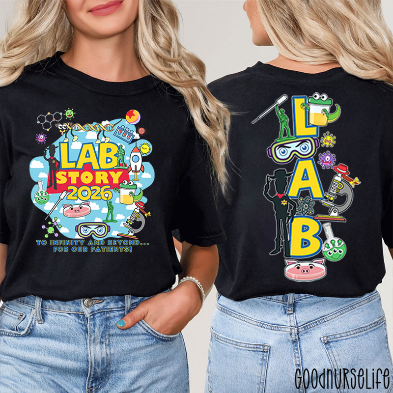 Funny Lab Grop Lab Story 2026 Two Sided T-Shirt