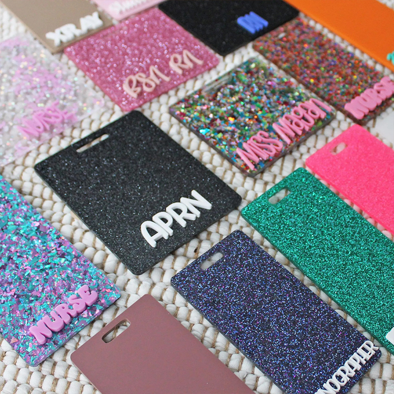 Personalized Glitter Badge Buddy