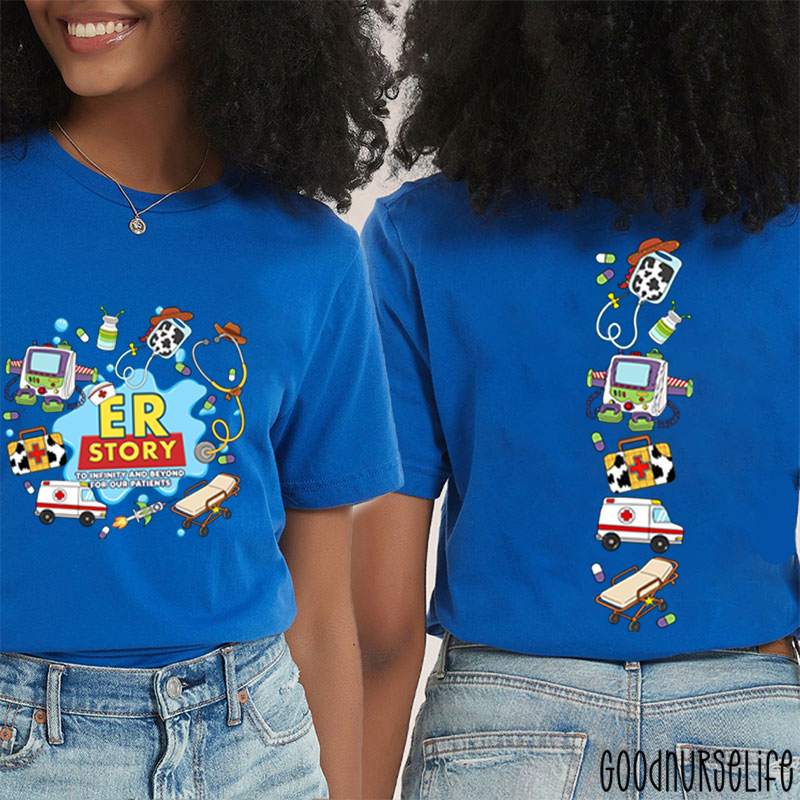 Medical Doodle Front And Back Nurse Two Sided T-Shirt