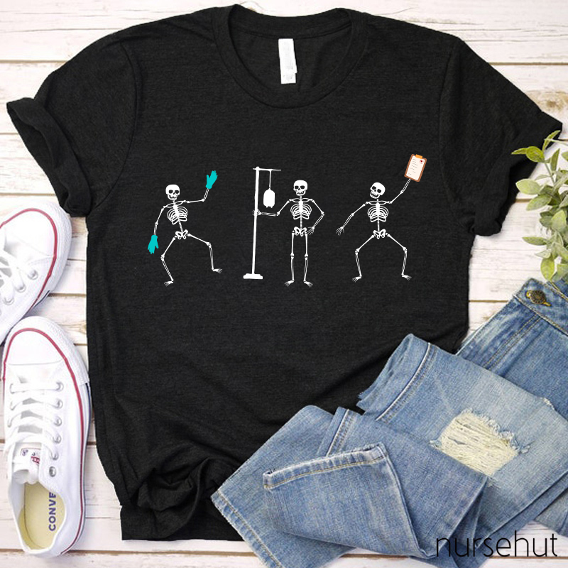 Dancing Skeleton Nurse T-Shirt