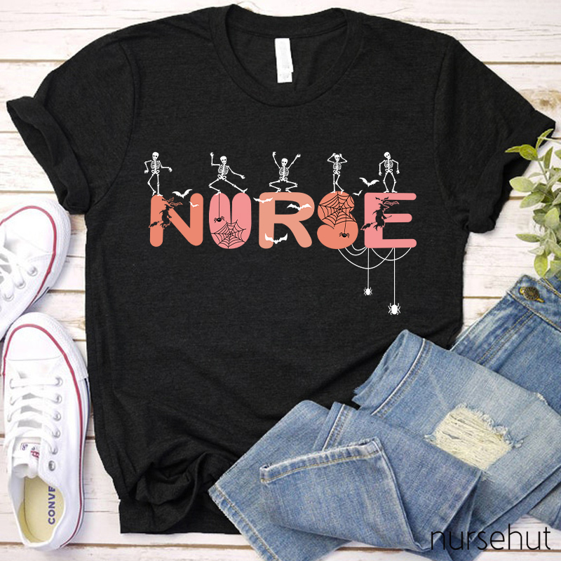 Dancing Skeletons Nurse T-Shirt