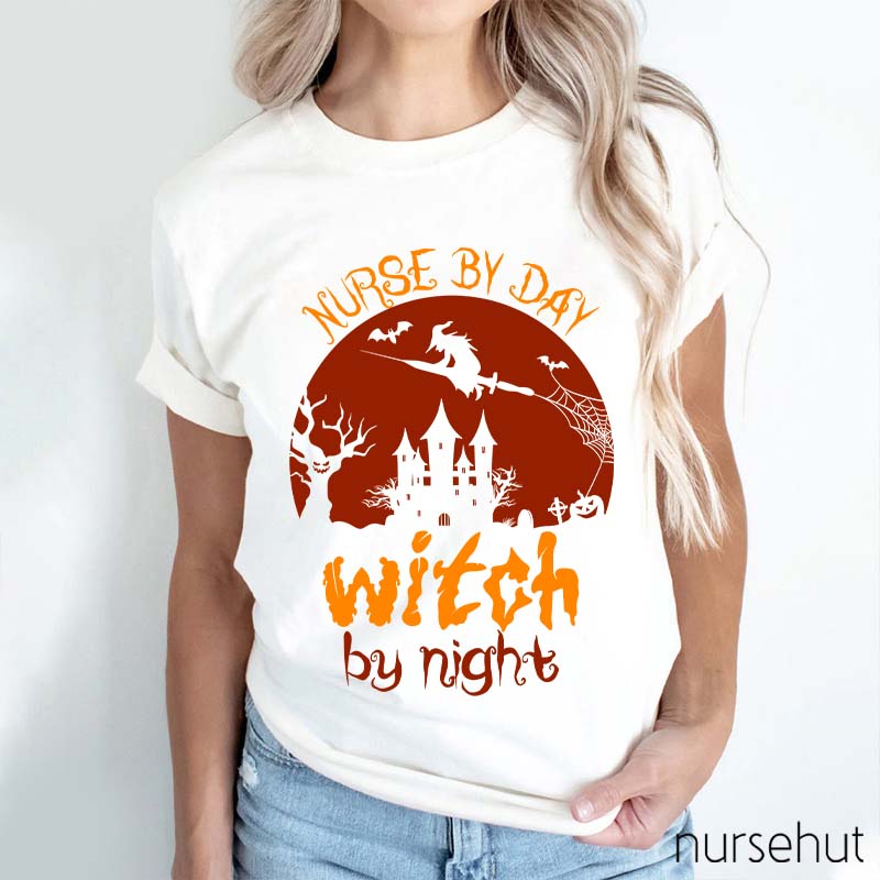 Nurse By Day Witch By Night Nurse T-Shirt