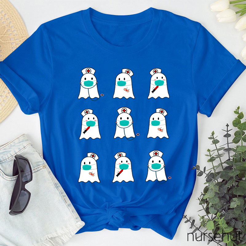 Cute Halloween Ghosts Nurse T-Shirt