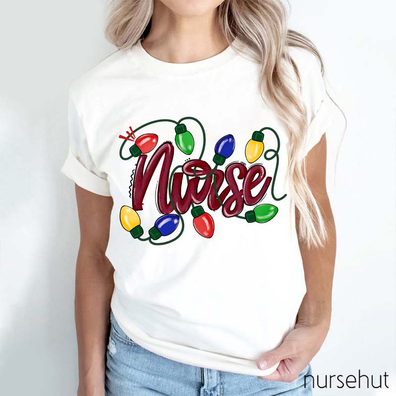 Christmas Lights Nurse T-Shirt