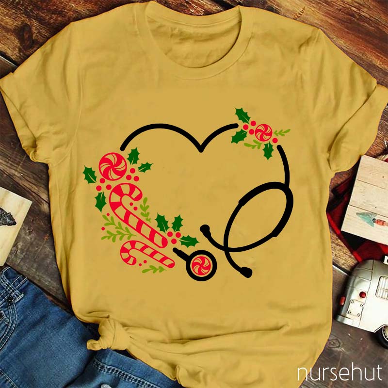 Christmas Stethoscope Nurse T-Shirt