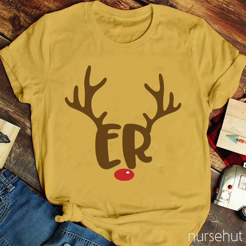 Personalized The Red Nosed Elk Nurse T-Shirt