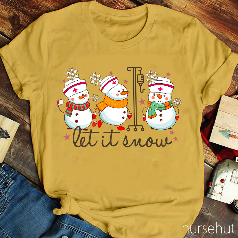 Let It Snow Nurse T-Shirt