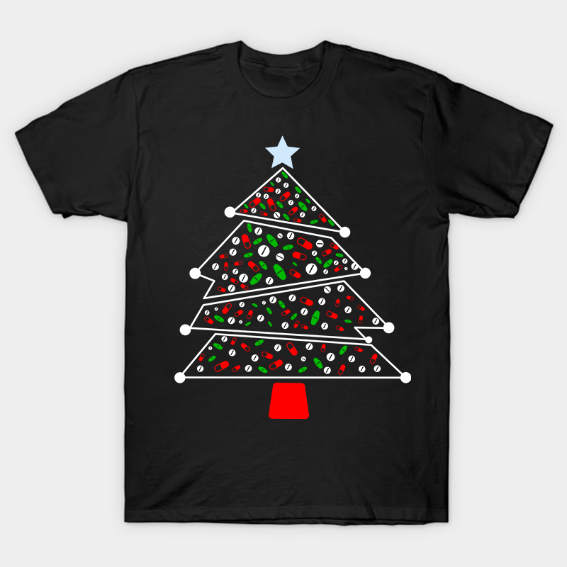 Pill Christmas Tree Nurse T-Shirt