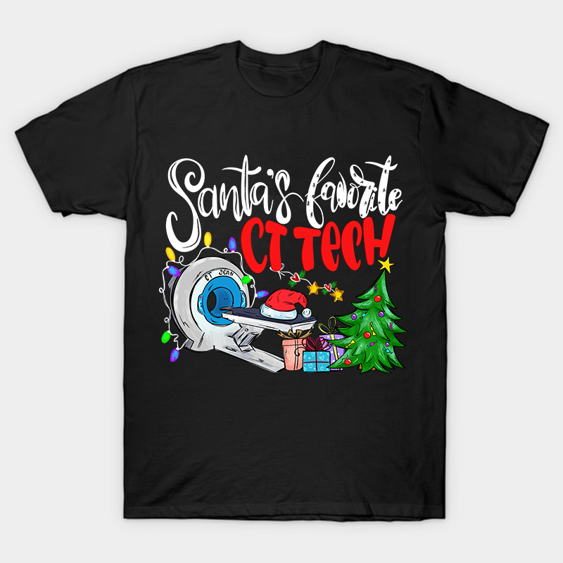 Santa's Favorite Ct Tech Nurse T-Shirt