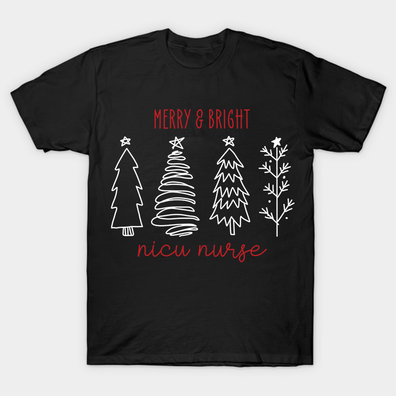 Merry And Bright Nicu Nurse T-Shirt