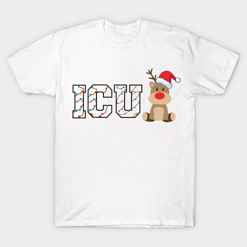 Personalized Christmas Elk Nurse T-Shirt