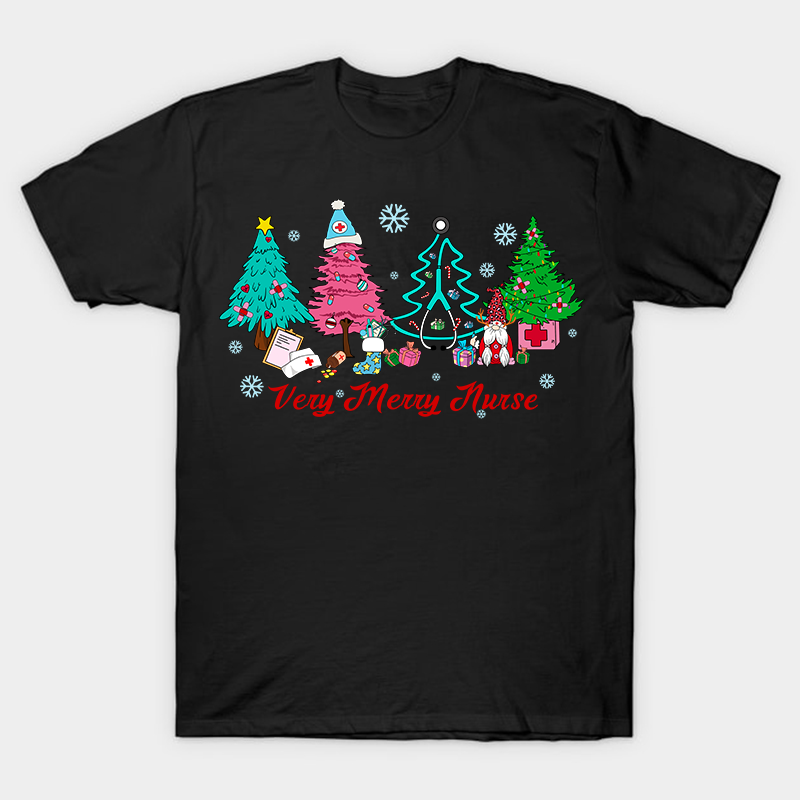 Nurse Christmas Tree With Gnome Nurse T-Shirt