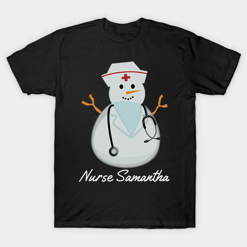 Personalized Snowman Nurse T-Shirt