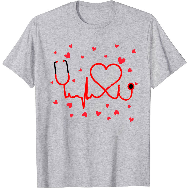 Heart Stethoscope Nursing Medical Nurse T-Shirt