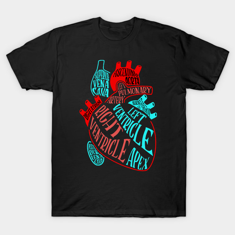 Heart With Red And Blue Nurse T-Shirt