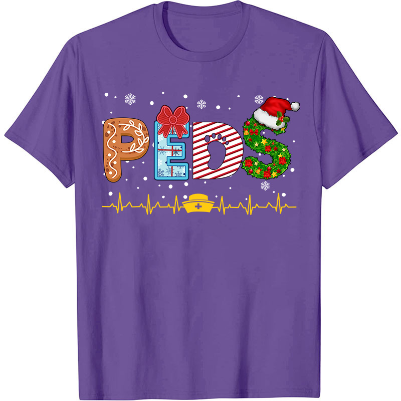 Personalized Christmas Elements Letters Nurse T-Shirt