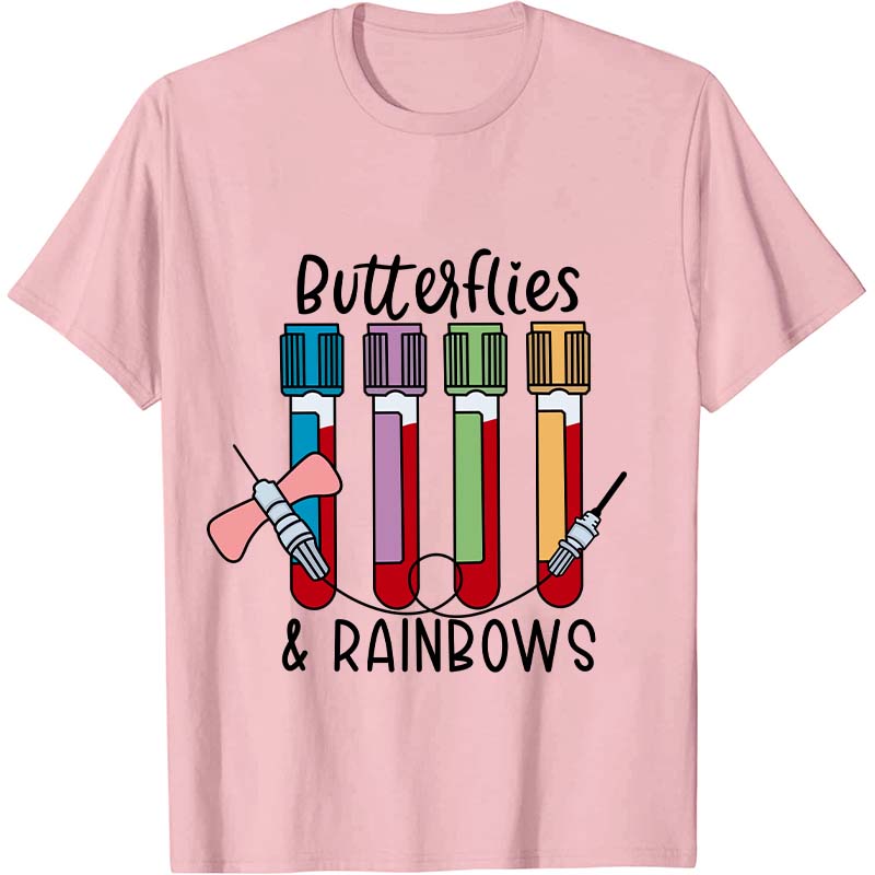 Butterflies And Rainbows Nurse T-Shirt