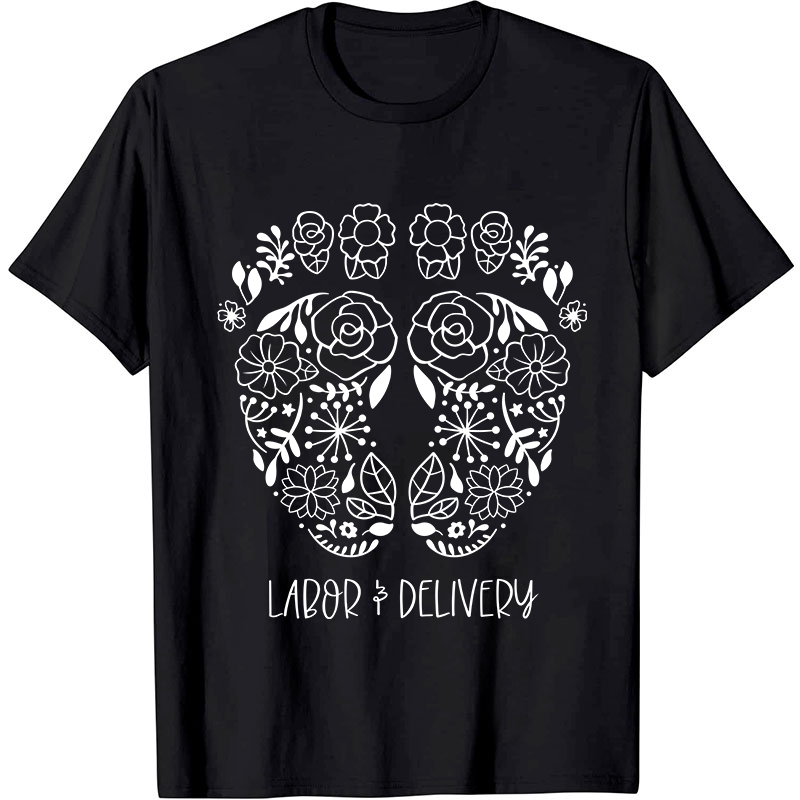 Labor And Delivery Cute Feet Nurse T-Shirt