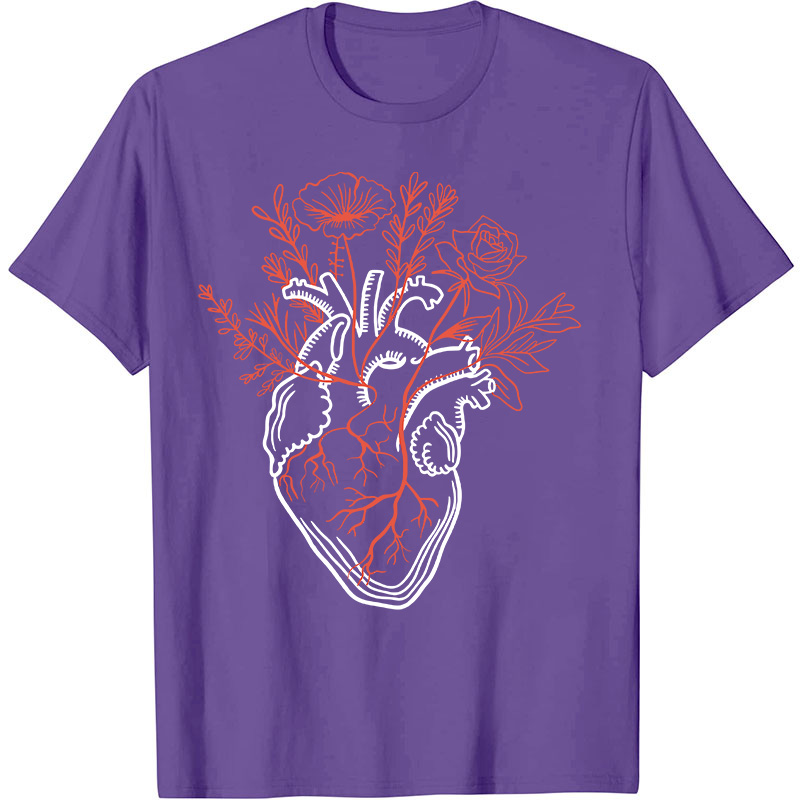 The Heart Is Full Of Flowers Nurse T-Shirt