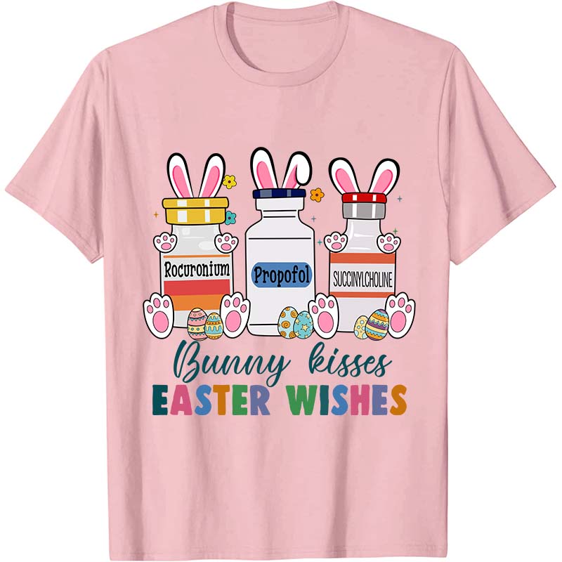 Bunny Kisses Easter Wishes Nurse T-Shirt