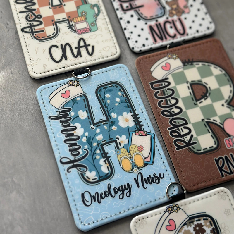 Personalized Name Title Nurse Card Holder