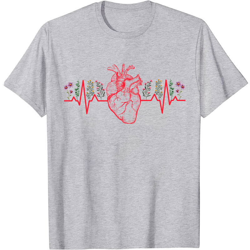 Floral Heart Nurse T-Shirt