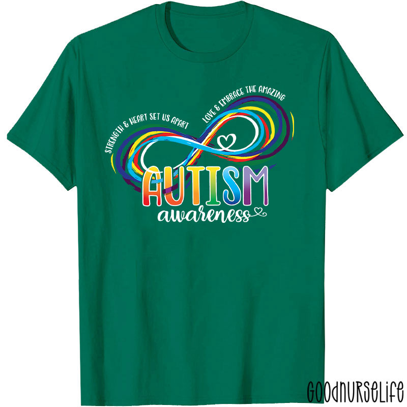 Infinity Symbol Heart Autism Awareness Nurse T-Shirt