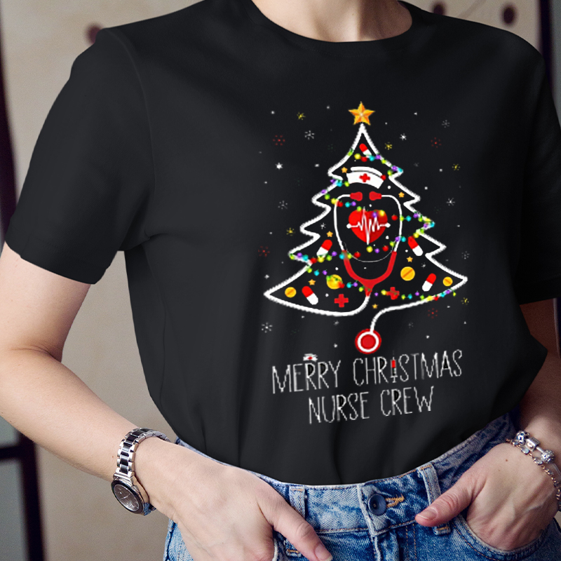 Merry Christmas Nurse Crew Nurse T-Shirt
