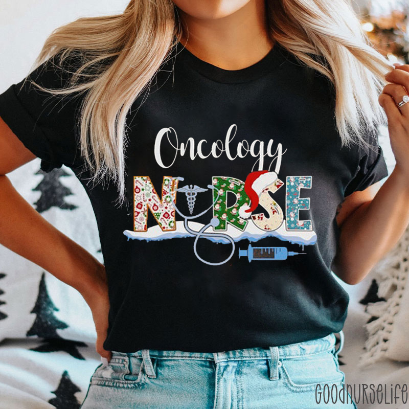 Oncology Nurse Christmas T-Shirt