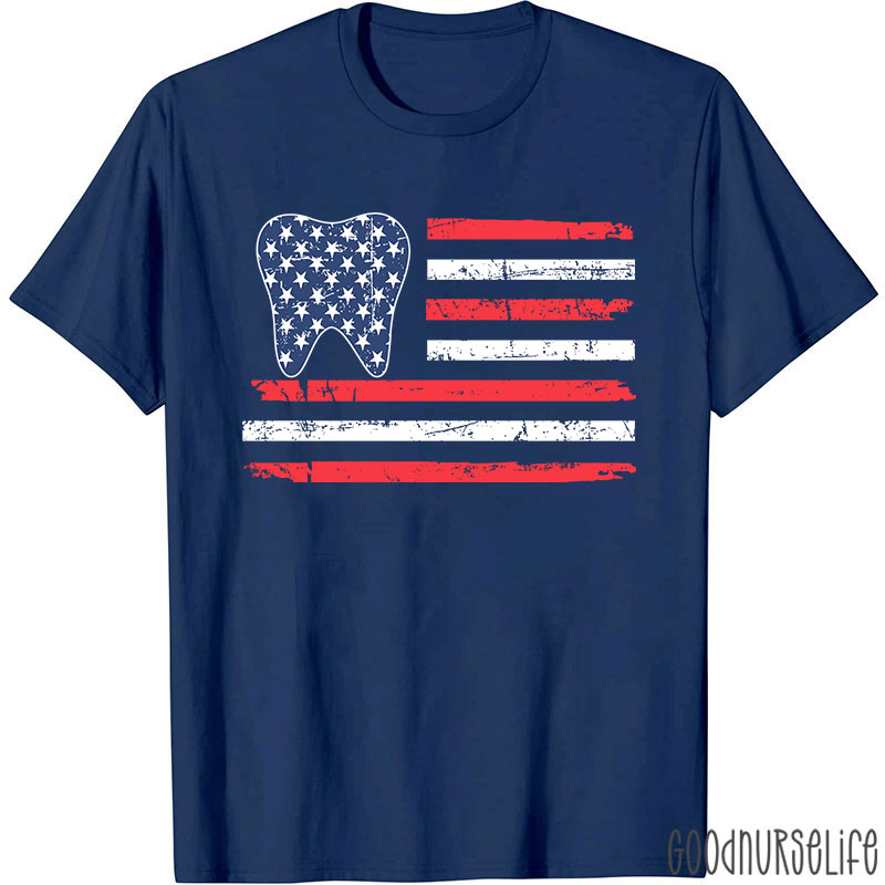 4Th Of July Dental Hygienist Patriotic Tooth T-Shirt