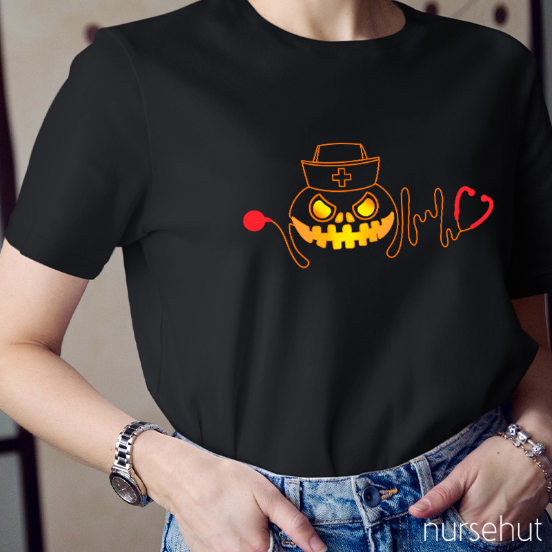 Halloween Pumpkin Nurse T-Shirt