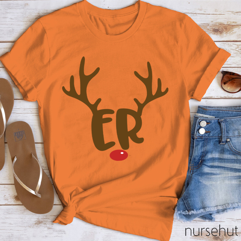 Personalized The Red Nosed Elk Nurse T-Shirt