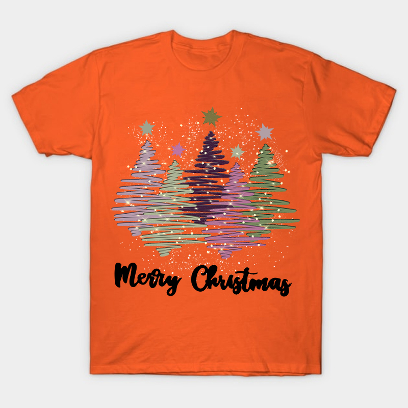 Merry Christmas Colorful Trees Nurse T-Shirt