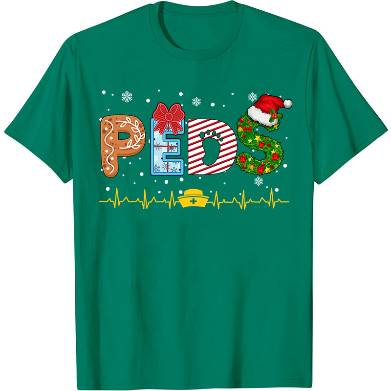 Personalized Christmas Elements Letters Nurse T-Shirt