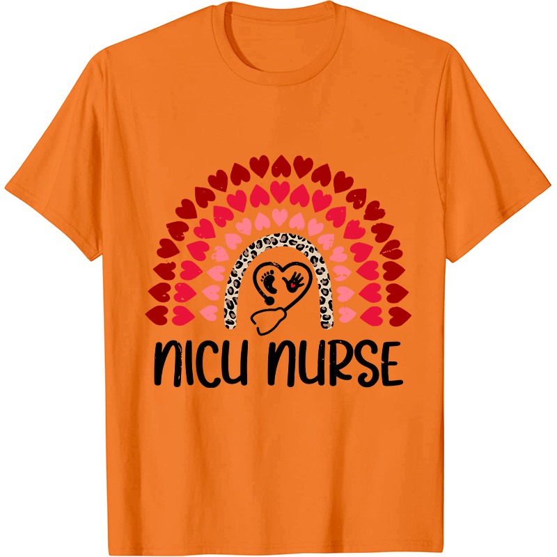 Heart Rainbow Nicu Nurse T-Shirt
