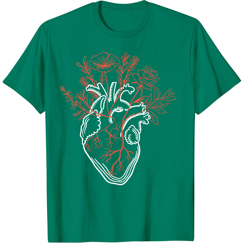 The Heart Is Full Of Flowers Nurse T-Shirt