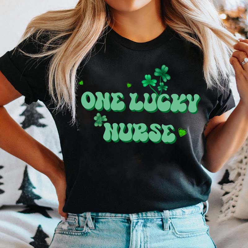 One Lucky Nurse Check Nurse T-Shirt