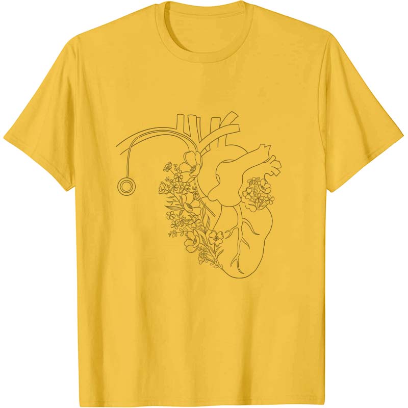 Blooming Flower Heart Nurse T-Shirt