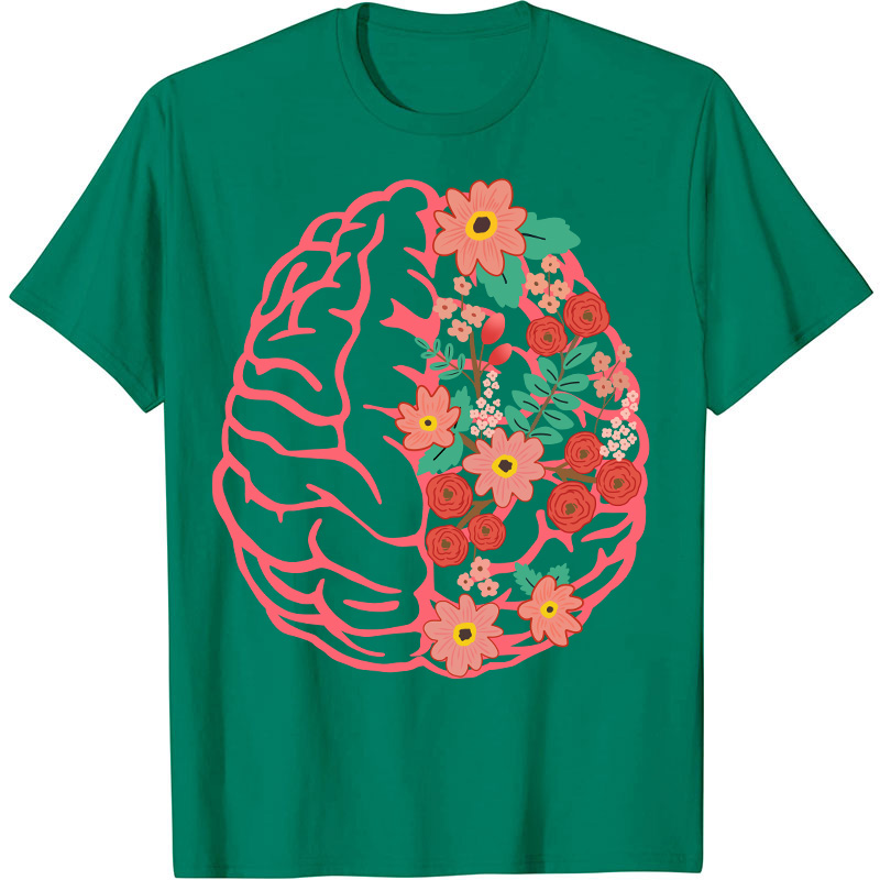 Flower Brain Anatomy Nurse T-Shirt