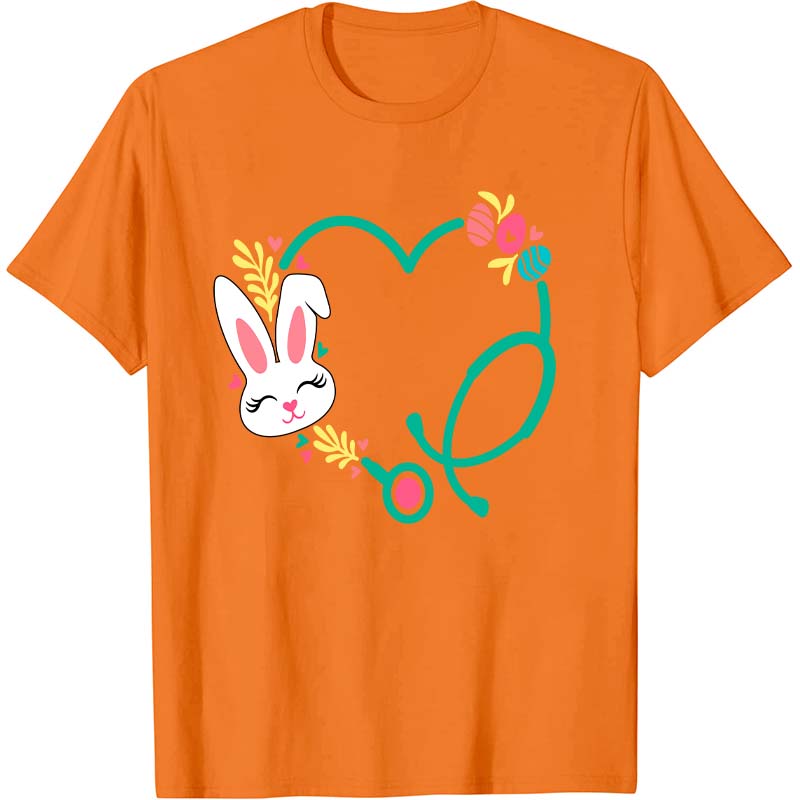 Easter Bunny Heart Stethoscope Nurse T-Shirt