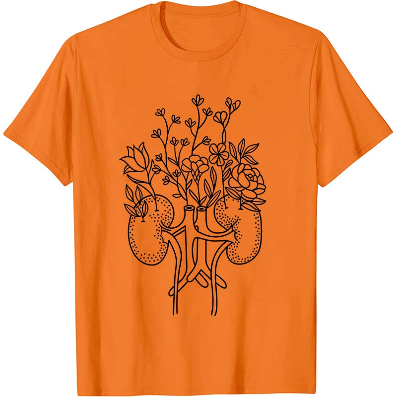 Floral Kidneys Nurse T-Shirt