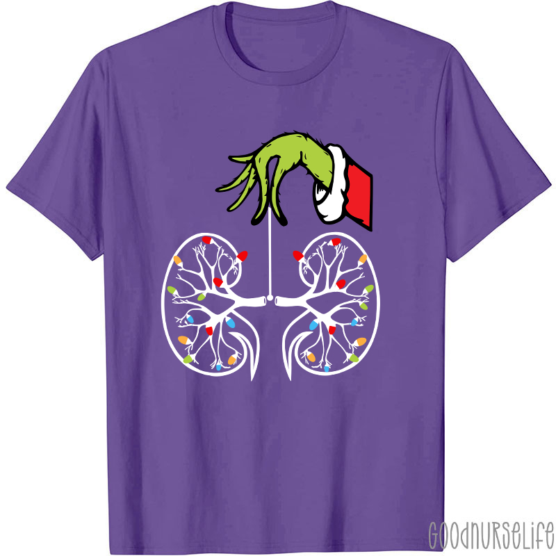 Kidney With Lights Christmas Nurse T-Shirt