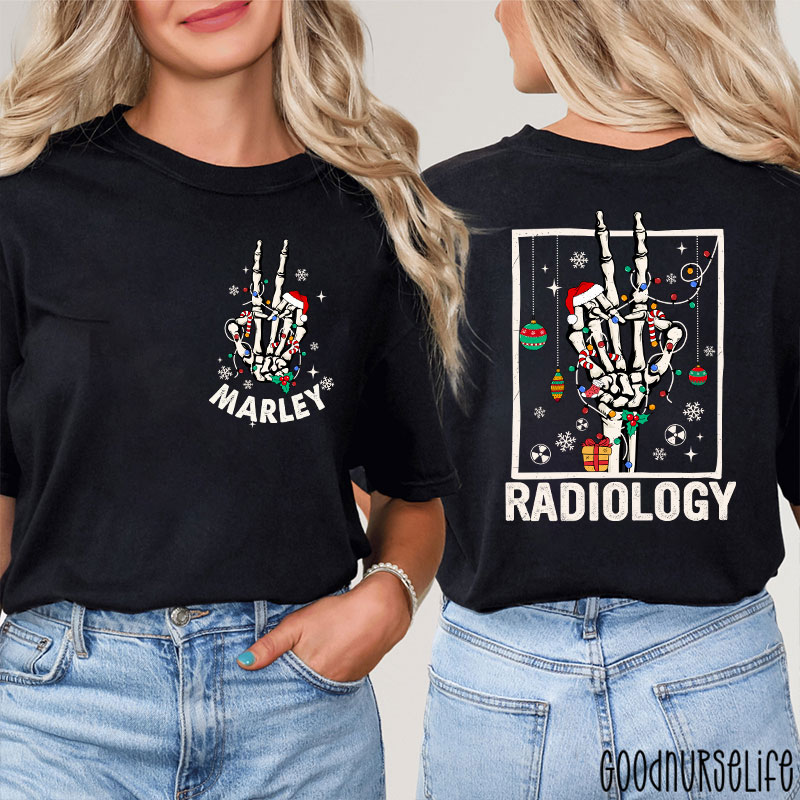 Personalized Name Radiology Nurse Two Sided T-Shirt