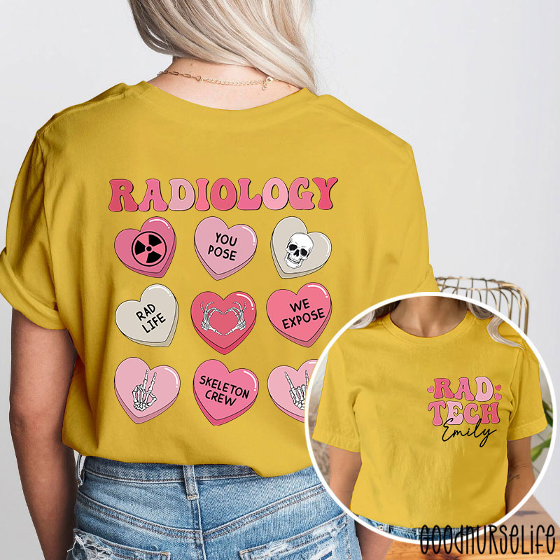 Personalized Radiology Rad Life Nurse Two Sided T-Shirt