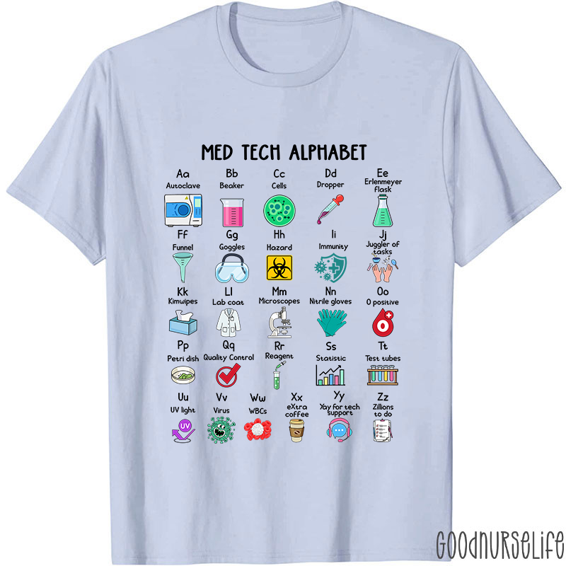 Med Tech Alphabet Nurse T-shirt