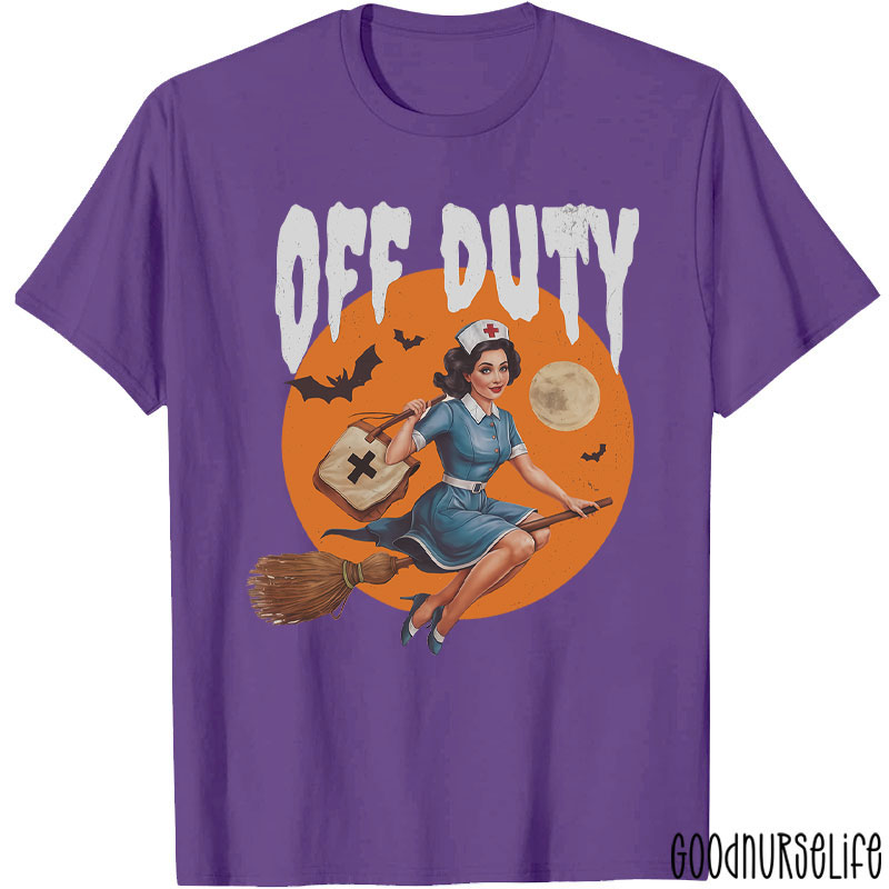 Spooky Nurse Off Duty Halloween Party Nurse T-Shirt